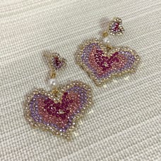 CZ Love Heart Dangle Drop Earrings for Women