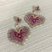 CZ Love Heart Dangle Drop Earrings for Women