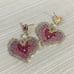CZ Love Heart Dangle Drop Earrings for Women