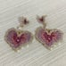 CZ Love Heart Dangle Drop Earrings for Women