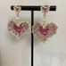 CZ Love Heart Dangle Drop Earrings for Women