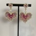 CZ Love Heart Dangle Drop Earrings for Women