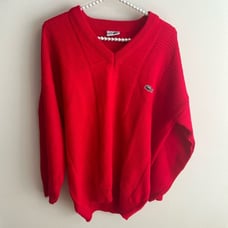 Vintage Lacoste 90’s Chemise Red Sweater. Size XL