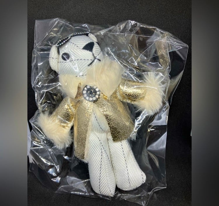 Thomas Bear with Gold Coat KEYCHAIN/BAG CHARM