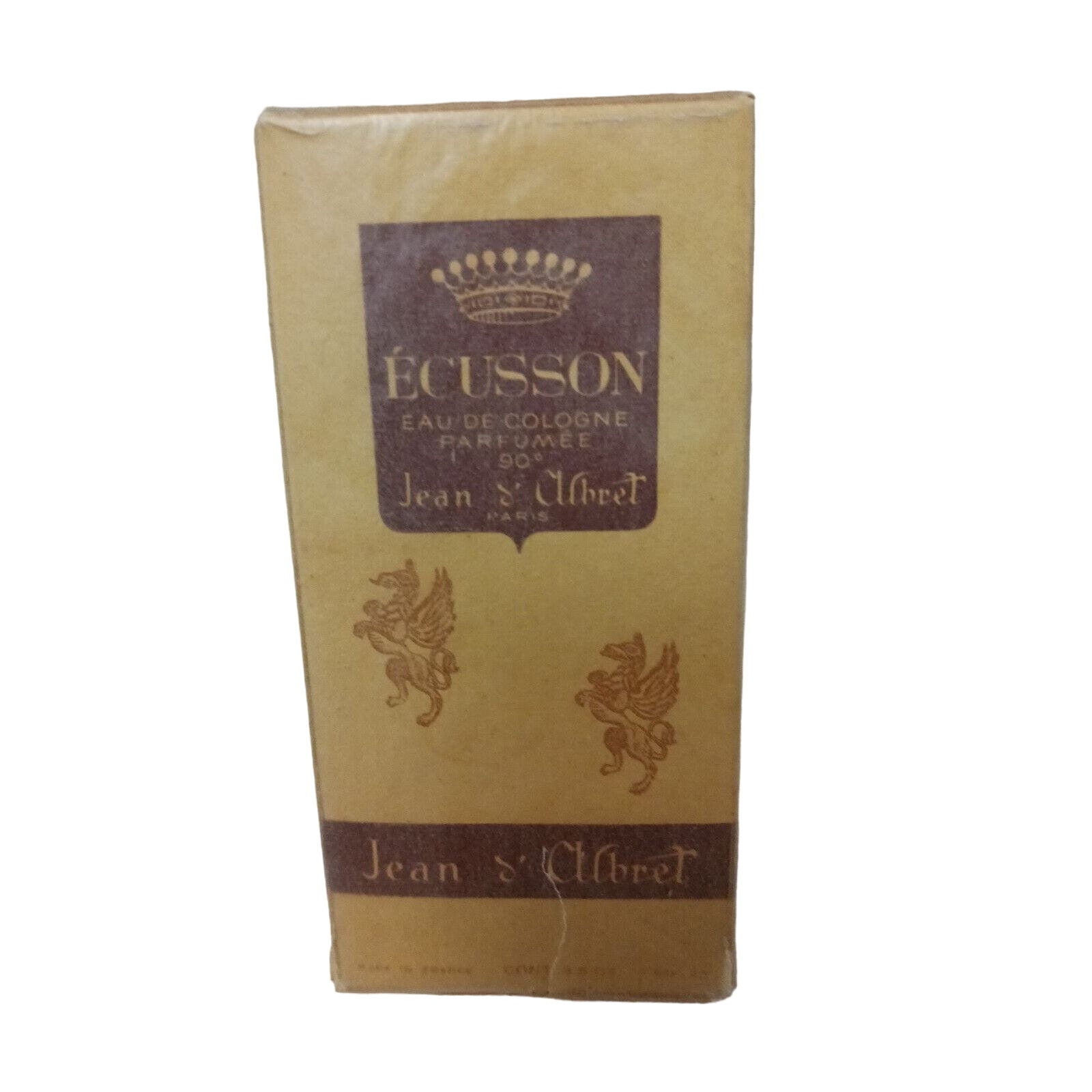 1950s SEALED Jean d'Albret Paris Ecusson 3.5 oz EAU DE COLOGNE PARFUMEE Antique
