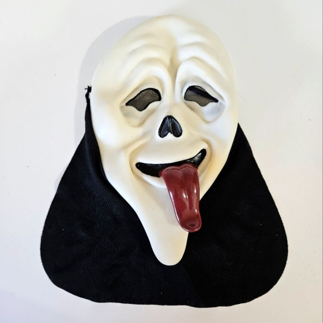 VINTAGE Scream Ghost Face 'Wassup' Tongue Mask Easter Unlimited Scary Movie