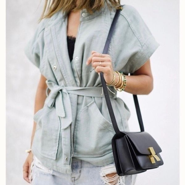 Madewell Frosted Willow Green Linen Blend Hilltop Jacket Size Medium