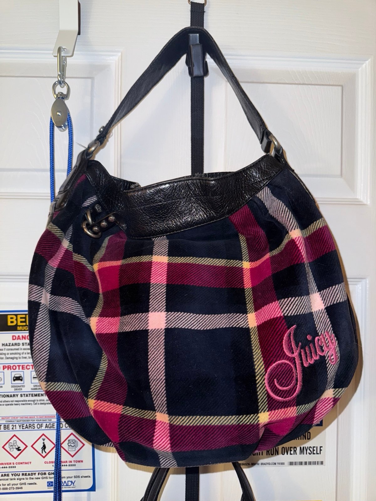 Vintage Juicy Couture Plaid Velour Handbag