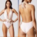 weworewhat Swim Suit XS Tan and White