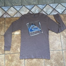 Vintage Quicksilver Shirt Men Large Brown Skate Surf Street Y2K Emo 2000s Era Te