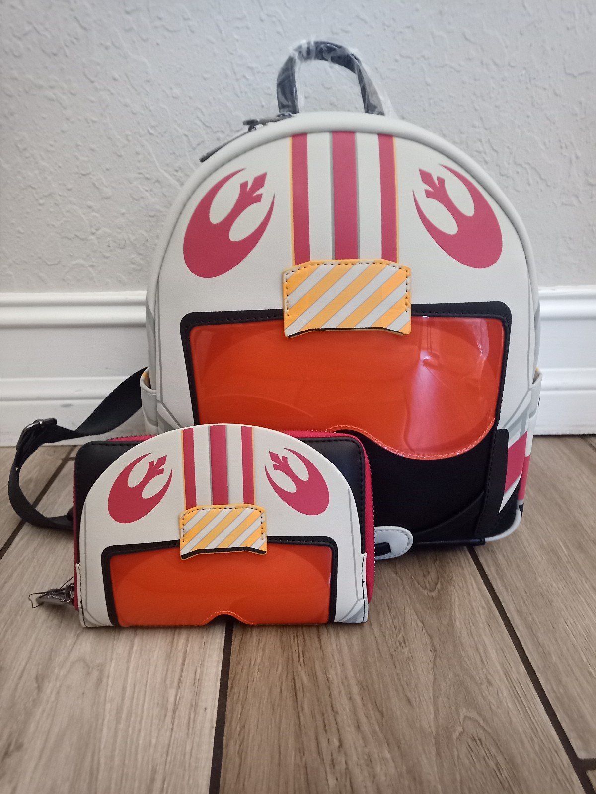 X-Wing helmet Loungefly mini backpack and matching wallet