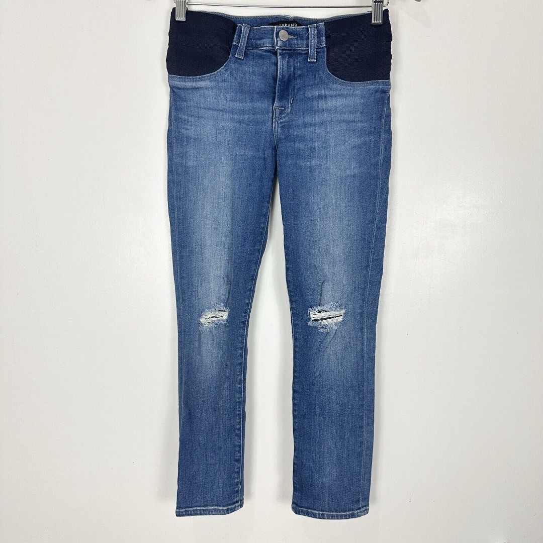 J Brand Mama J Maternity Jeans Women's Size 25 Side Panel Catch Destruct