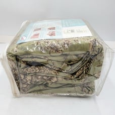 Sure Fit 2 Piece Sofa Slip Cover Sage Brown Beige Duck Cotton Scotchgard Floral
