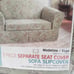 Sure Fit 2 Piece Sofa Slip Cover Sage Brown Beige Duck Cotton Scotchgard Floral