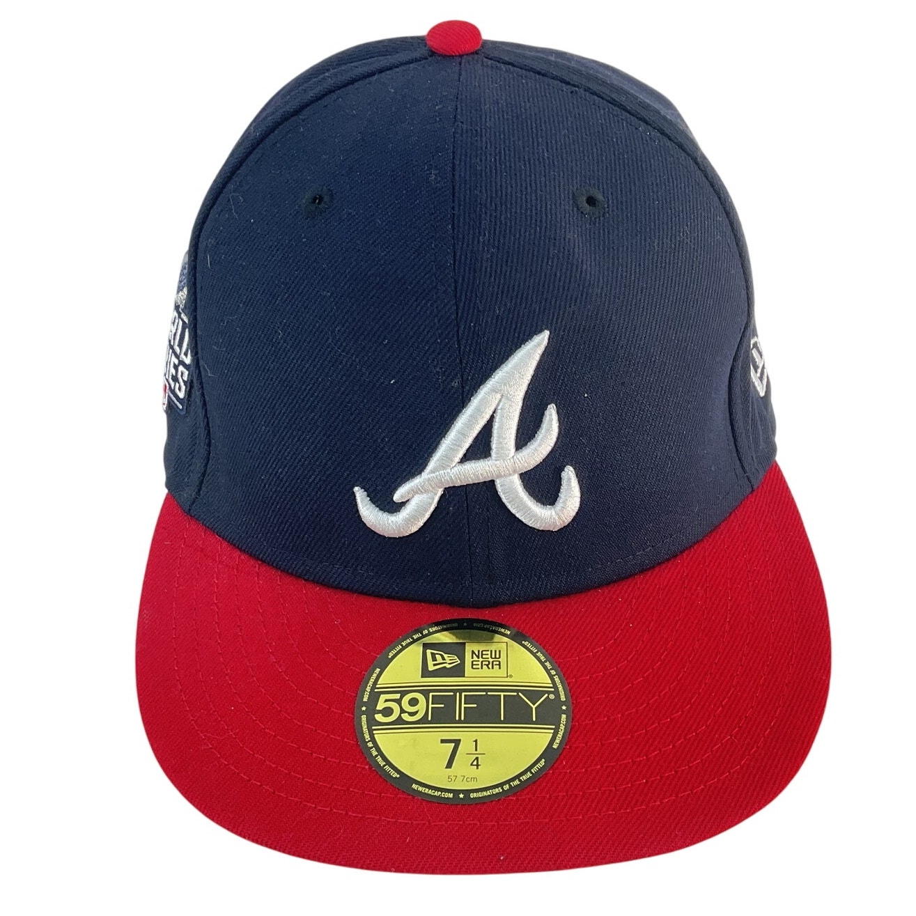 New Era Navy/Red Atlanta Braves Cotton Baseball Cap Hat Men’s Size 7 1/4 NWT