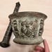 Vintage Mortar & Pestle Handmade Bronze-like French Flour De Lis