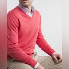 Peter Miller v neck sweater coral lightweight cotton golf Size XXL