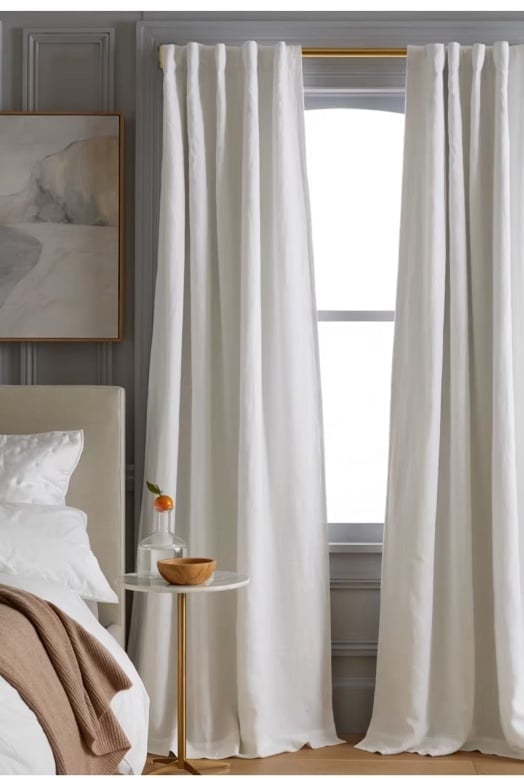 **READ** Quince European Linen Blackout Curtain white 48x96 122x244 cm single