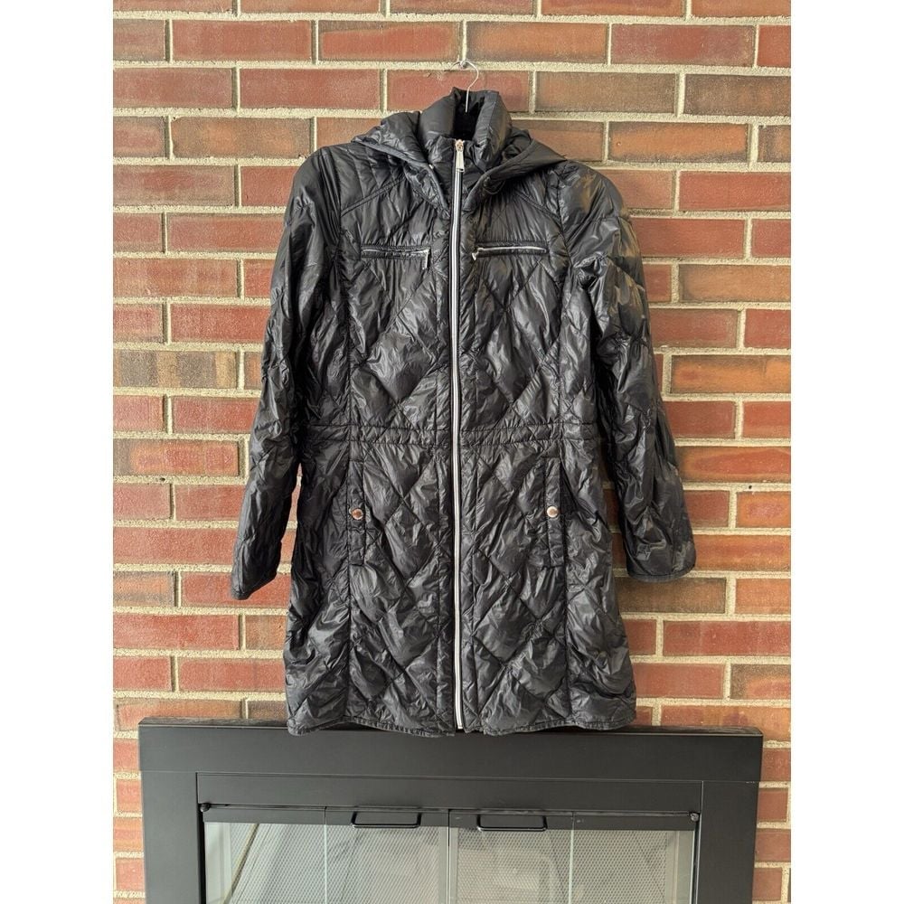 Michael Kors Women's Packable Down Jacket, Size M, Black, Lightweight Coat