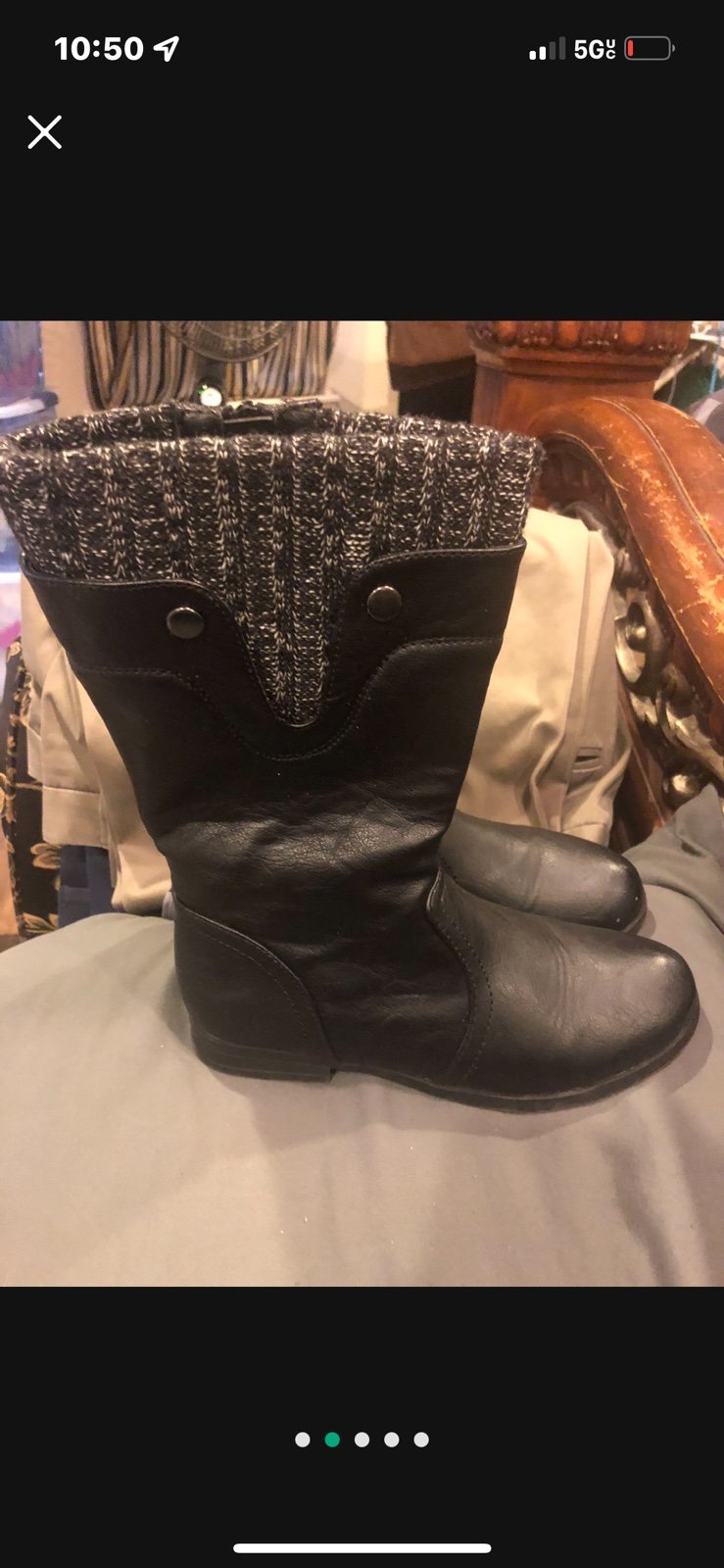Olivia Miller Girls Boots Brown & Black