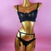 Black lingerie set come with stockings