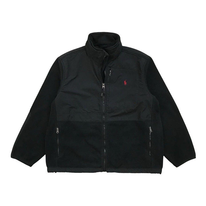 VINTAGE POLO RALPH LAUREN DENALI FLEECE JACKET LARGE L BLACK POLARTECH SWEATER
