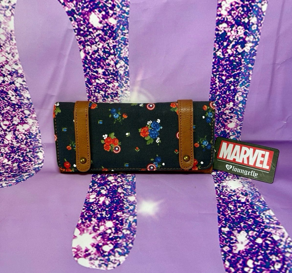Loungefly Captain America Floral Canvas Wallet