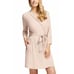 Skin Organic Womens Soft Lounge Robe Beige 1 Long Sleeve Tie Front Cotton