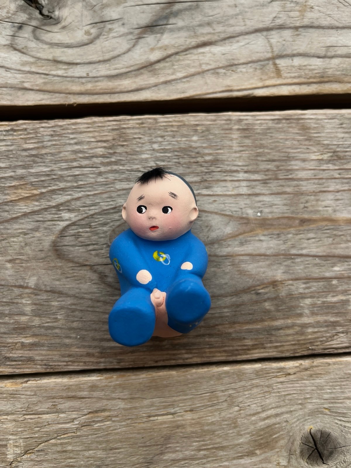 Vintage Hand Painted Chinese Zhang Tianjin Clay Figure - Original Box