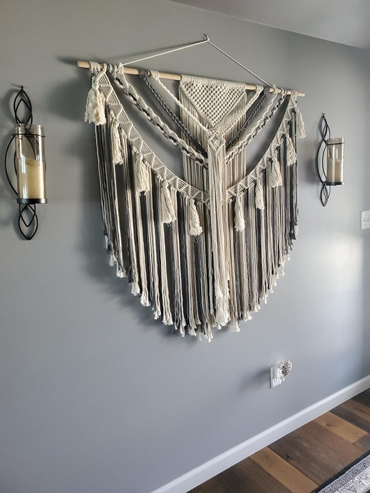 EISKBC Macrame Wall Hanging Nature Cotton, Large Macrame Tapestry Wall Art, Boho