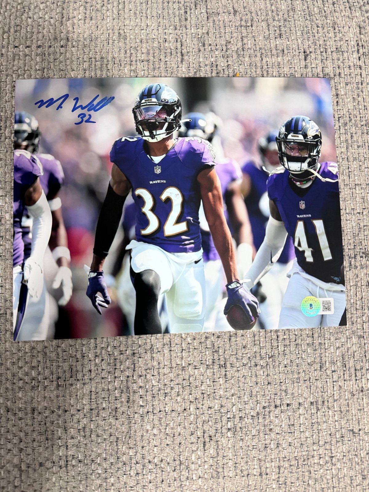 Marcus Williams signed autograph 8x10 photo - Beckett coa - Baltimore Ravens