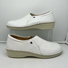 Finn Comfort Shoes Womens 40 NEWPORT Leather Slip On Clog Work Chef US 9.5 White