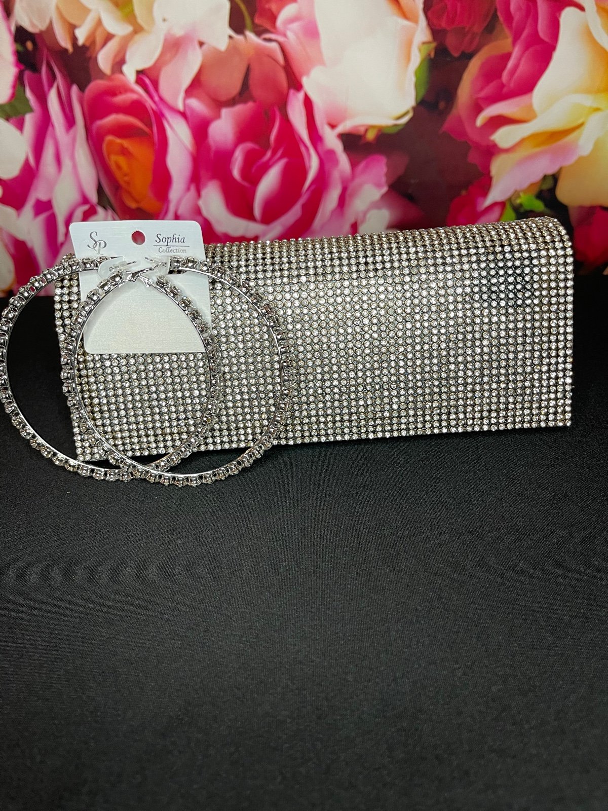 Clutch with matching earrings