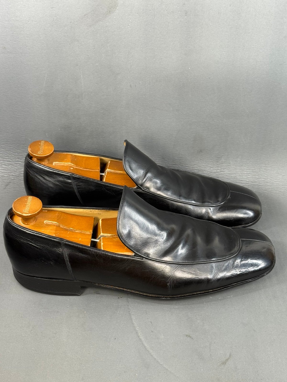 Vintage Bally Black Leather Loafers – Men’s Size 11.5 Slip-On, Made in Switzerla