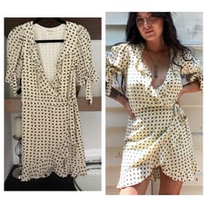 For Love & Lemons Sweetheart Wrap Mini Dress in Creme