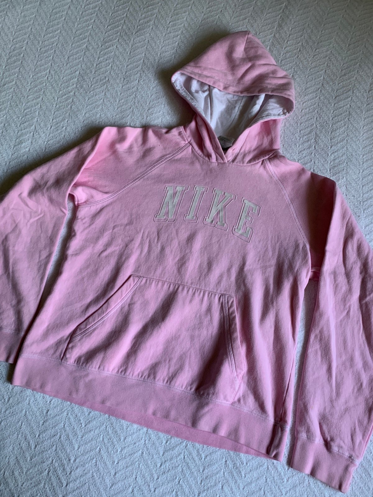 VTG Y2k 2000s NIKE Silver Tag eGirl Spellout Logo Sz M Pink Hoodie