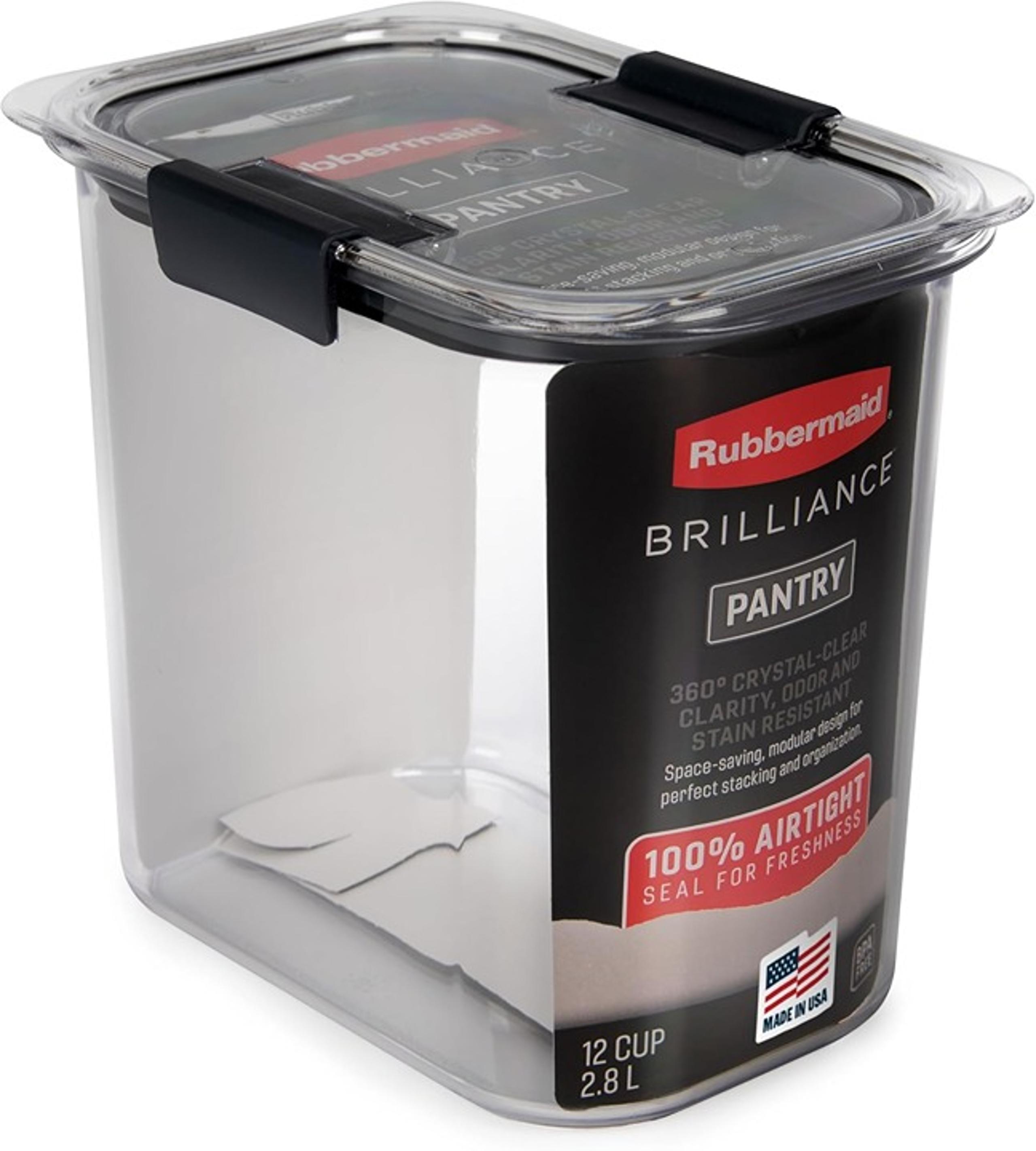 Rubbermaid Brilliance 12-Cup Airtight Food Storage Container, Perfect for Pantry