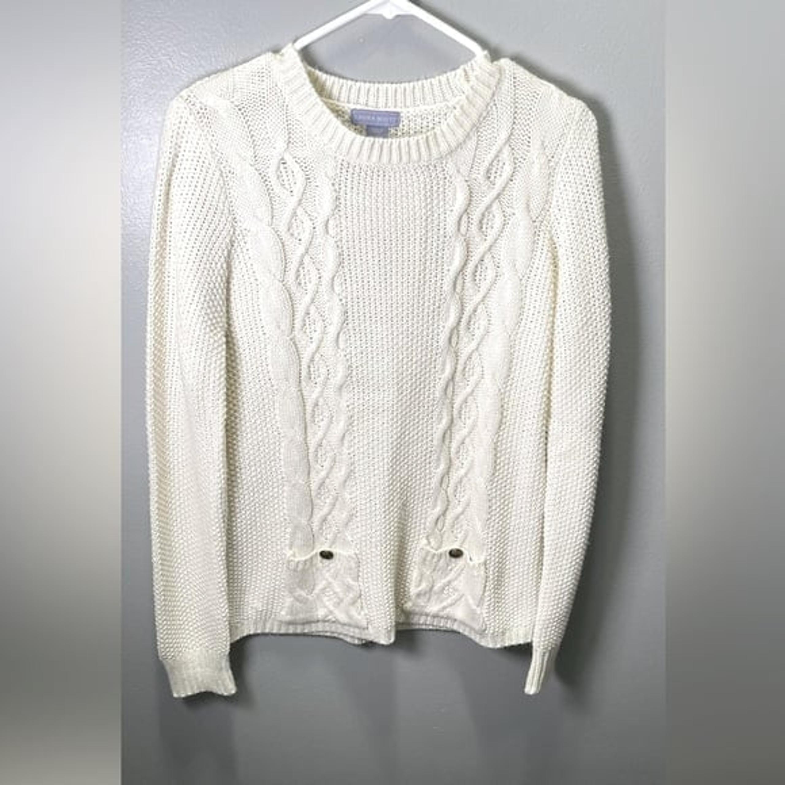 Women's Vintage Ivory Knit Sweater Gilmore Girls Y2K Size Large - Laura Scott