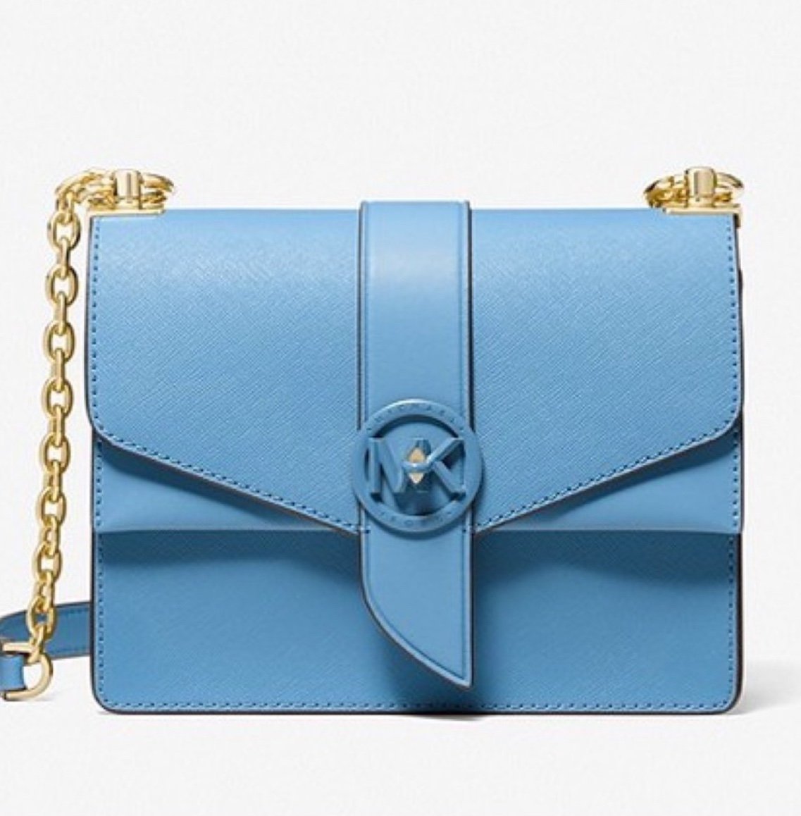 Michael Kors Greenwich Blue Small Saffiano Leather Crossbody Shoulder Bag