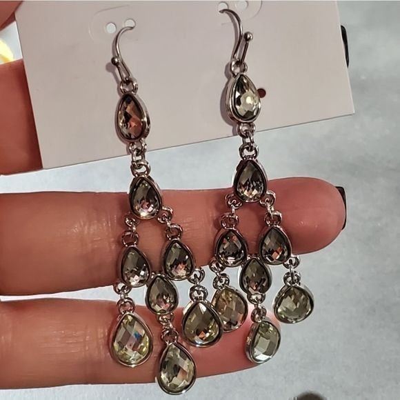 Ellen Tracy gorgeous jeweled chandelier statement earrings new!!!!
