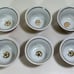 Vintage Turkish Copper Porcelain Tea Cups Service for 6