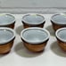 Vintage Turkish Copper Porcelain Tea Cups Service for 6