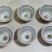 Vintage Turkish Copper Porcelain Tea Cups Service for 6