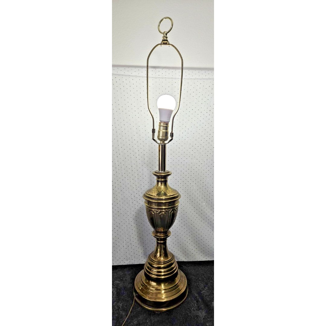 Vintage Brass Table Lamp Ornate 33in Tall Classic Decor Gold Finish
