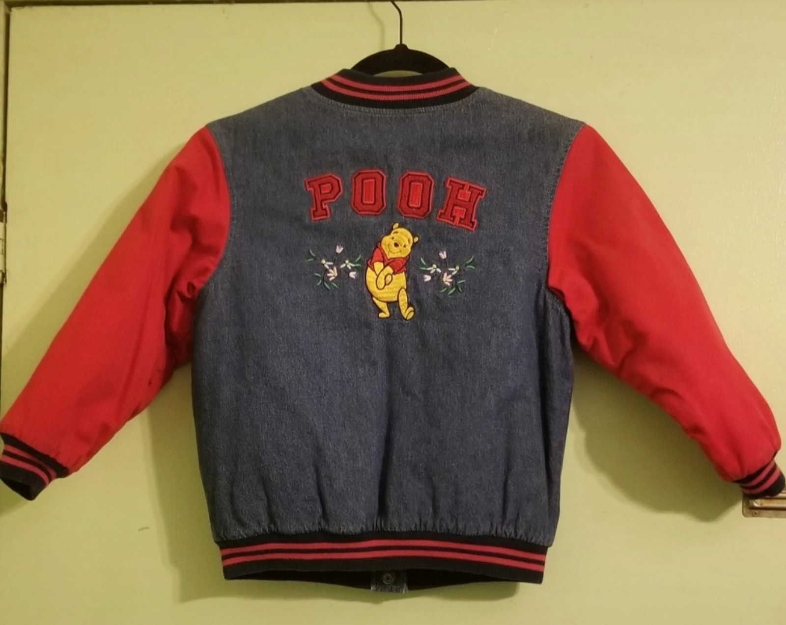Vintage Disney Store Winnie The Pooh Children's Varsity Jacket Size S 5-6