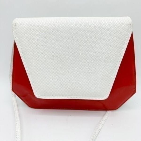 Vintage Jay Herbert NY Red White Geometric Color-Block Bag Convertible Purse