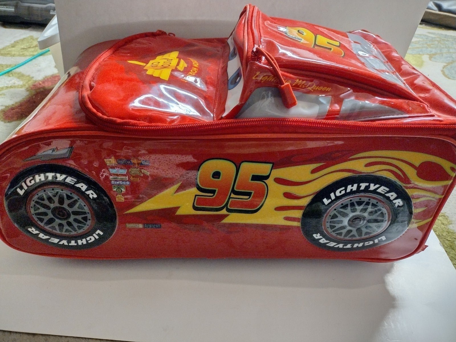Disney Cars Lightning Mcqueen Kids Wheeled Rolling Suitcase Handle