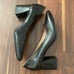 Paul Green Kami Black Supple Leather Block Mid Heel Pointed Toe UK 6 US 8.5