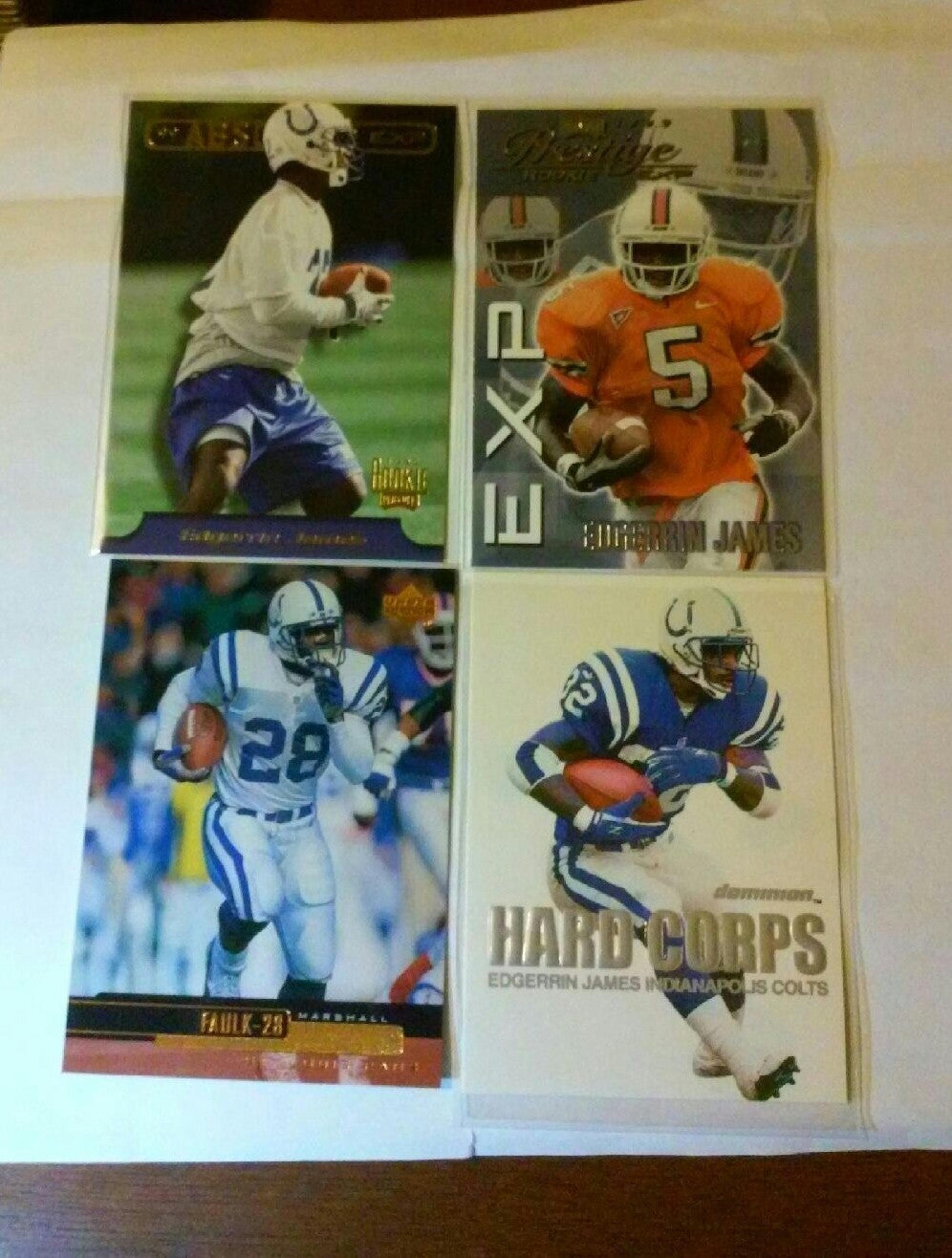 1997 Colts Lot Peyton Manning Edgaran James RC Marshall Faulk NFL Football 7card