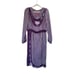Vintage 70s Twin Girl of Hollywood Striped Cheetah Fun Purple Midi Dress, Medium